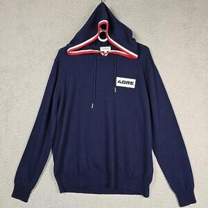 40RE Nutrition Lightweight Hooded Mens Sweater Size S Blue